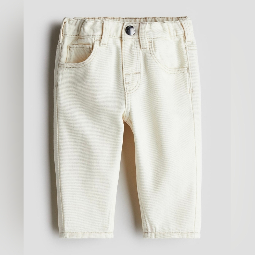 5 Pocket Adjustbale Jeans Cream